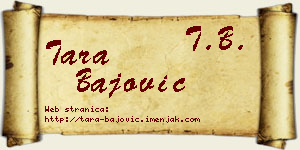 Tara Bajović vizit kartica